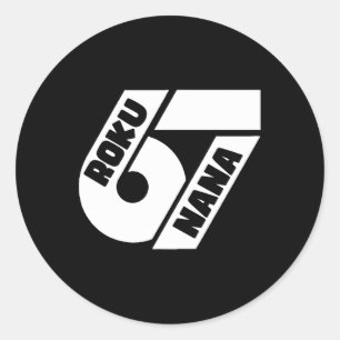 Sticker Rond Drôle de mème japonais 67 Roku Nana création graph