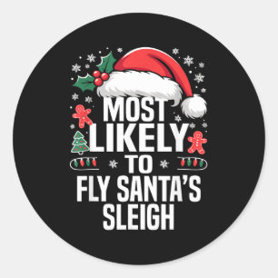 Sticker Rond Drôle de Noël le plus susceptible de Correspondre
