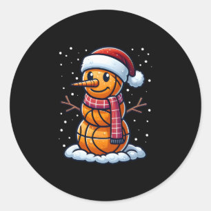 Sticker Rond Drôle de Noël Sketll Bonhomme de neige Père Noël S