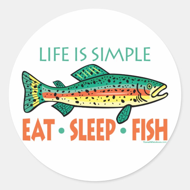 Sticker Rond Drôle de pêche de dire (Devant)