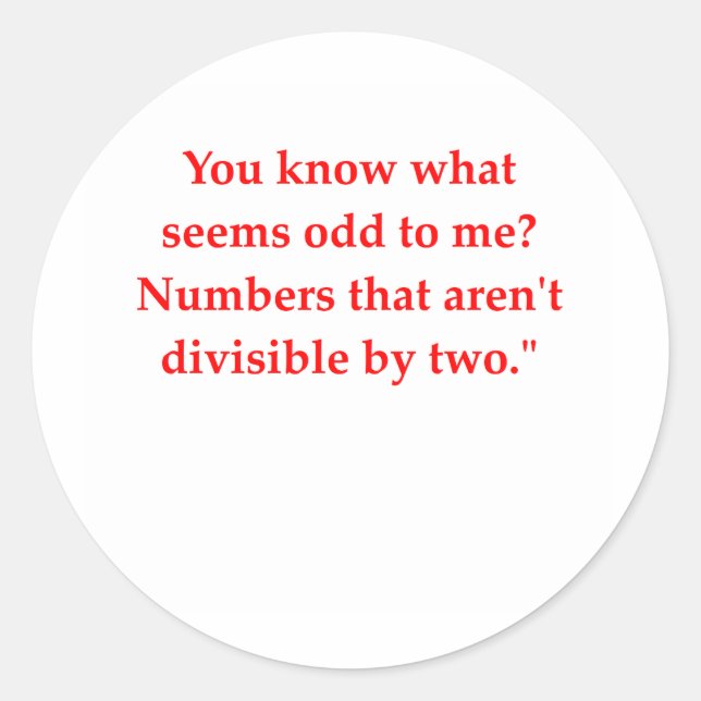 Sticker Rond drôle de plaisanterie mathématique (Devant)