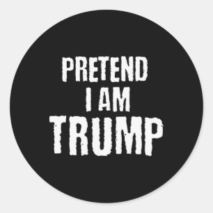 Sticker Rond Drôle de prétendre que je suis Trump Halloween Cos