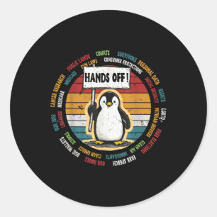 Sticker Rond Drôle de résister à Penguin protestation contre le