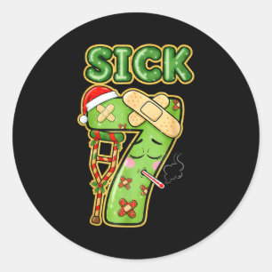 Sticker Rond Drôle de Sept Malade Mème 67 Six Sept Chapeau de P