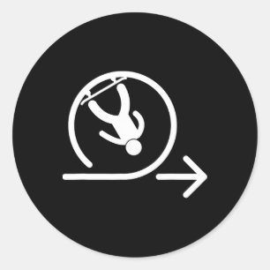 Sticker Rond Drôle de skateboard en boucle complète Sport Enfan