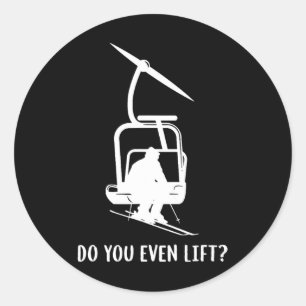 Sticker Rond Drôle de sport, est-ce que tu soulèves même des sk