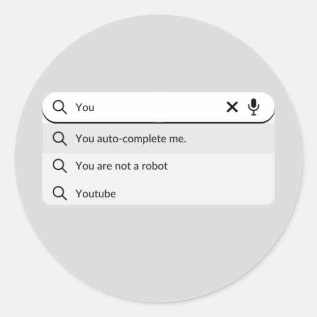 Sticker Rond Drôle de vous auto-compléter humour de la Saint-Va (Devant)