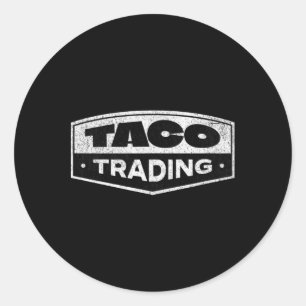 Sticker Rond Drôle d'échange de tacos Trump recule toujours Tar
