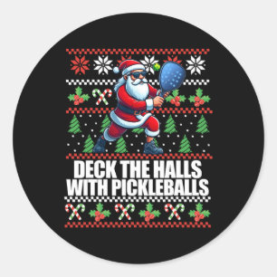 Sticker Rond Drôle Deck Les Halls Mal Sweater Pickle