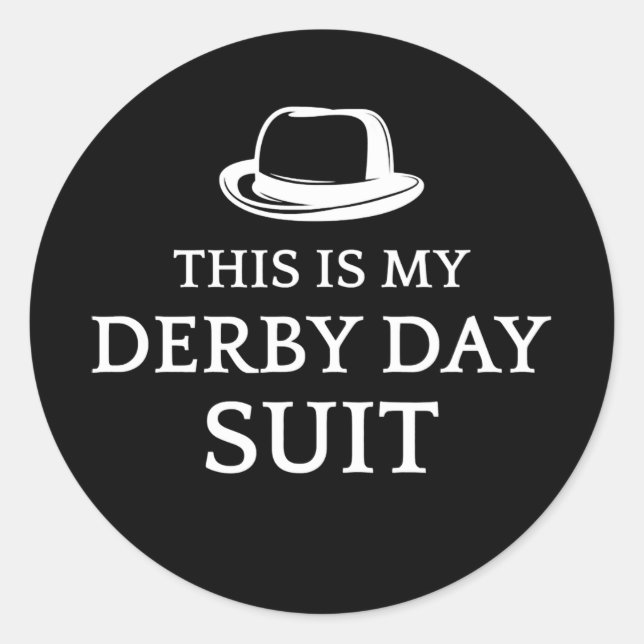 Sticker Rond Drôle Derby Day Kentucky Men Casquette This is My  (Devant)