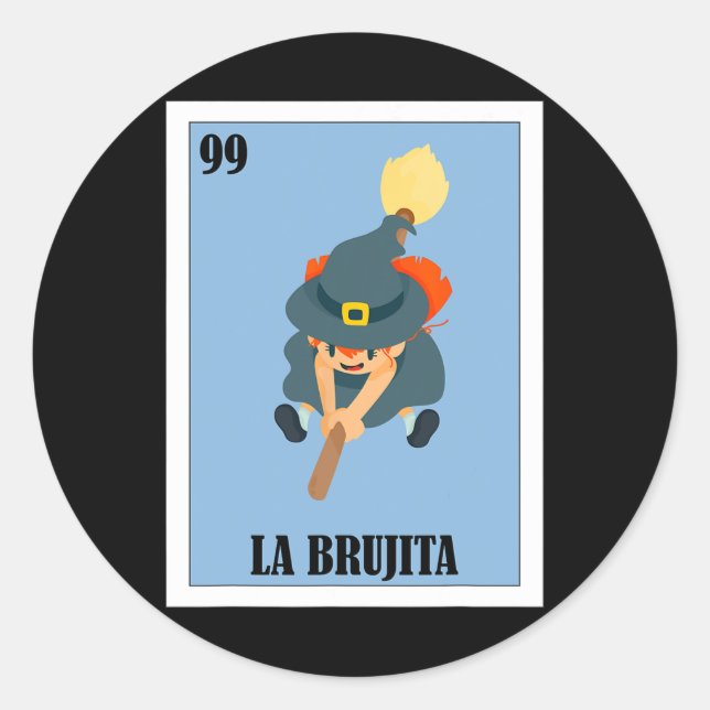 Sticker Rond Drôle Design Mexicain Pour Cinco De Mayo - La Bruj (Devant)