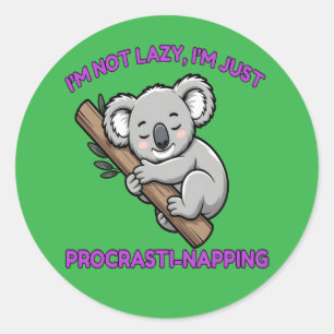 Sticker Rond Drôle dessin de Koala