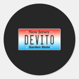 Sticker Rond Drôle Devito New Jersey italo-américain Nj escalop