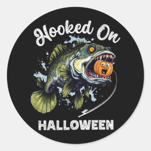 Sticker Rond Drôle d'Halloween Pêche Garçons Hommes Zombie B Po