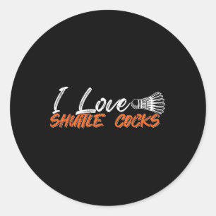 Sticker Rond Drôle d'humour de badminton Smash Navette Volant S