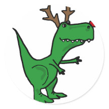 Drôle dinosaure de Noël en renne