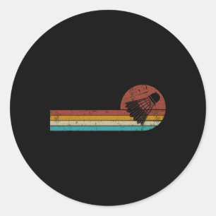 Sticker Rond Drôle Dminton Navette Retro Vintage Pour Hommes Fe