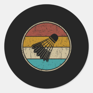 Sticker Rond Drôle Dminton Navette Vintage Rétro Pour Hommes Fe