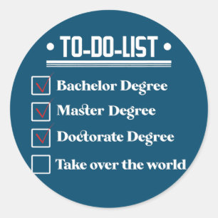 Sticker Rond Drôle Doctorat Doctorat Dissertation Doctorat Dipl
