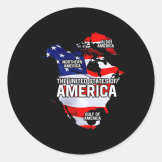 Sticker Rond Drôle Donald Trump Drapeau américain Canada Groenl