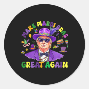 Sticker Rond Drôle Donald Trump Mardi Gras Faire Mardi Gras Gre