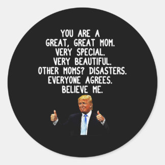 Sticker Rond Drôle Donald Trump Mère39s Jour Gag Conserva cadea