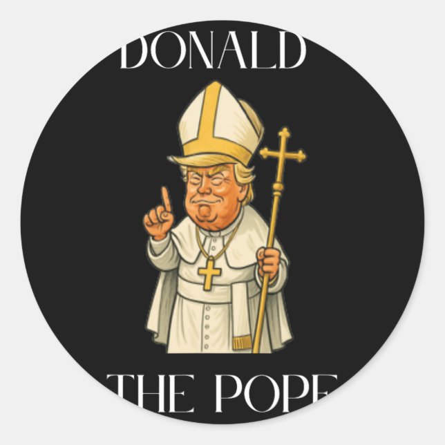Sticker Rond Drôle Donald Trump Pope (Devant)