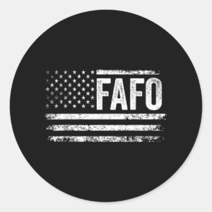 Sticker Rond Drôle Drôle Fafo Trump Drapeau Américain Fafo Drap