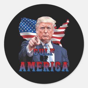Sticker Rond Drôle du président Trump Golfe des États-Unis Drap