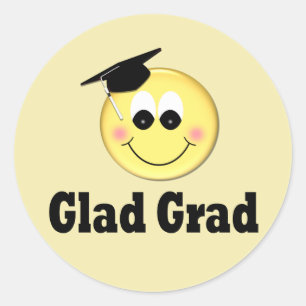 Sticker Rond Drôle Emoji Graduation