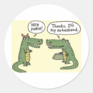 Sticker Rond Drôle Ex Mari Alligator Purge