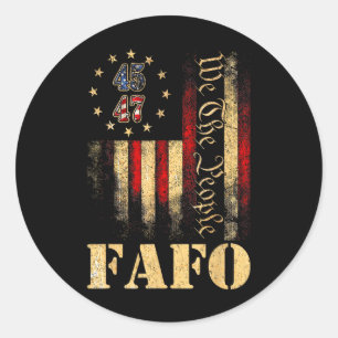 Sticker Rond Drôle Fafo Trump Fafo Américain Etats-Unis