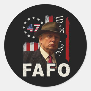 Sticker Rond Drôle Fafo Trump Fafo Américain Usa Pour Hommes Fe