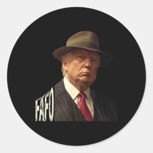 Sticker Rond Drôle Fafo Trump Photo _1