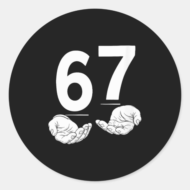 Sticker Rond Drôle Femmes Six Sept 6 7 Mème Gen Alpha Argot 6  (Devant)