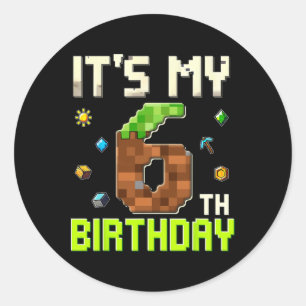 Sticker Rond Drôle garçon d'anniversaire C'est mon 6ème anniver