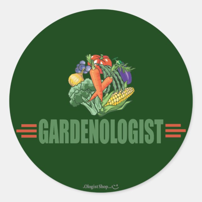 Sticker Rond Drôle Gardener (Devant)
