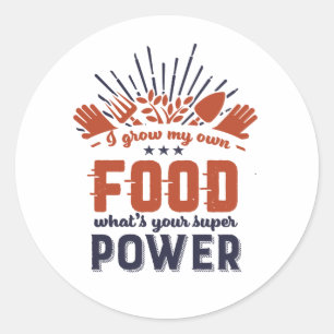 Sticker Rond Drôle Gardener De Citation De Jardinage Je Cultive