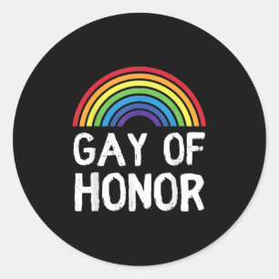 Sticker Rond Drôle Gay Of Honor Bridesman Homme Bridesmaid Lgbt