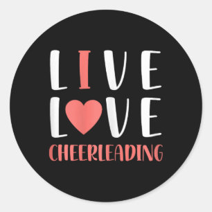 Sticker Rond Drôle Graphique Vive Amour Cheerleading Femmes Fil