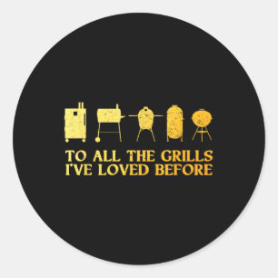 Sticker Rond Drôle Grillade Art Pour Hommes Papa Barbecue Viand