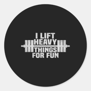 Sticker Rond Drôle Gym Pun Weightlifting Muscle Crew entraîneme