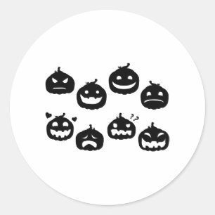 Sticker Rond Drôle Halloween Citrouille Halloween fête Hallowee
