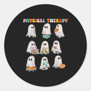 Sticker Rond Drôle Halloween Ghost Physiothérapie Pt Physique