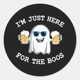 Sticker Rond Drôle Halloween Je suis juste ici pour le costume