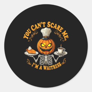 Sticker Rond Drôle Halloween Squelette Vous ne pouvez pas me E