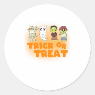 Sticker Rond Drôle Halloween Sweater Hommes TRICK OU TRAITEMENT