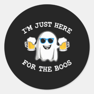 Sticker Rond Drôle Halloween Tee Je suis juste ici pour le cost
