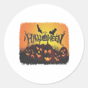 Sticker Rond Drôle Happy Halloween design