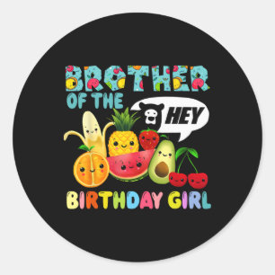 Sticker Rond Drôle Hey Ours Famille De Fille Anniversaire Dansa